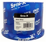 50 Pack Spin X Silver Shiny DVD-R 8X
