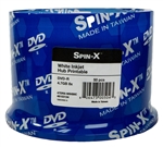 50 Pack 8X Spin X White Inkjet printable DVD-R (printable hub)
