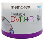 600 Pack Memorex White Inkjet DVD+R 16X
