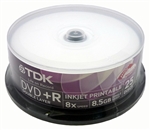 50 Pack TDK White Inkjet DL DVD+R 8X (PH)