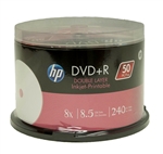 50 Pack HP DVD+R DL 8x White Inkjet Hub Printable 8.5GB DVD+R DL