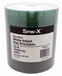 100 Pack Spin X White Inkjet Printable CD-R (printable hub)