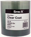 100 Pack Spin X Silver Clear Coat CD-R