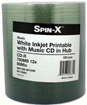 100 Pack Spin X White Inkjet Digital Audio Music CD-R