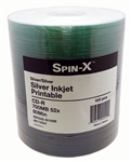 100 Pack Spin X Silver Inkjet Printable CD-R (clear hub)