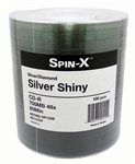 100 Pack Spin X Diamond Silver Shiny CD-R