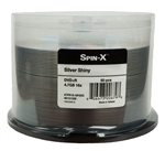 50 Pack Spin X Silver Shiny DVD+R 16X