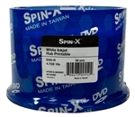 50 Pack 16X Spin X White Inkjet printable DVD-R (printable hub)