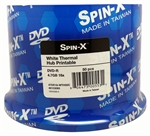 50 Pack Spin X 16X White Thermal Printable DVD-R (printable hub)