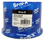 50 Pack Spin X 8X White Thermal Printable DVD-R (printable hub)