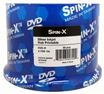 50 Pack 16X Spin X Silver Inkjet printable DVD-R (printable hub)