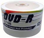 50 Pack PiData White Inkjet DVD-R (printable hub)