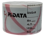200 Pack Ritek White Inkjet DVD-R (printable hub)